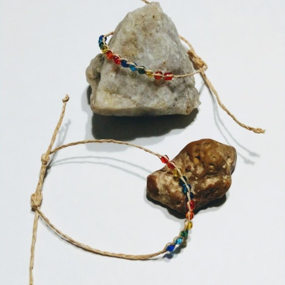 Natural Raffia Fortune Bracelets (Set of 2) - Unisex